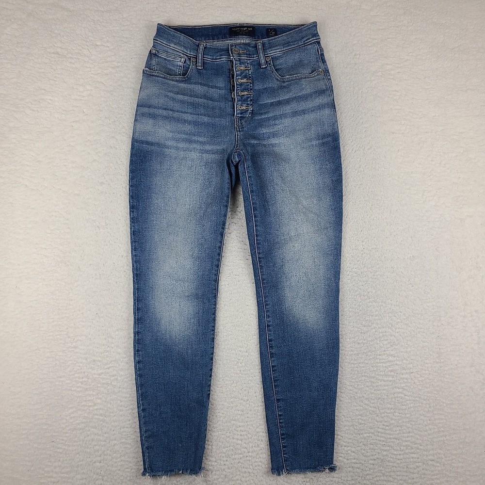 Lucky Brand Jeans Womens 6/28 Ankle Blueβ Bridgette High Rise Skinny Button Fly